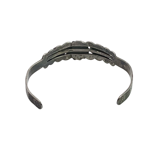 Native American Sterling Silver, turquoise child's Fred Harvey style cuff bracelet
