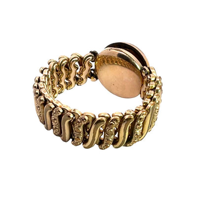 Art Noveau Gold filled portrait, paste gems, locket stretch bracelet