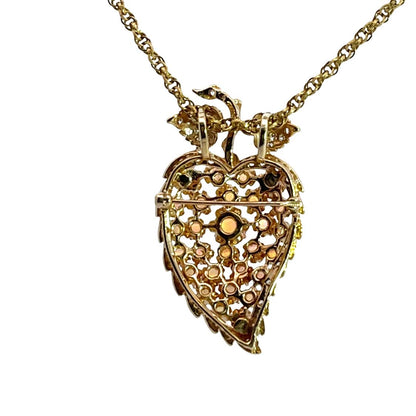 Mid-Century Modern 14KY gold, diamonds and opal grape motif pendant