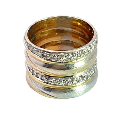 Modern 14KY and White gold Yves Kamioner 'illusion' ring
