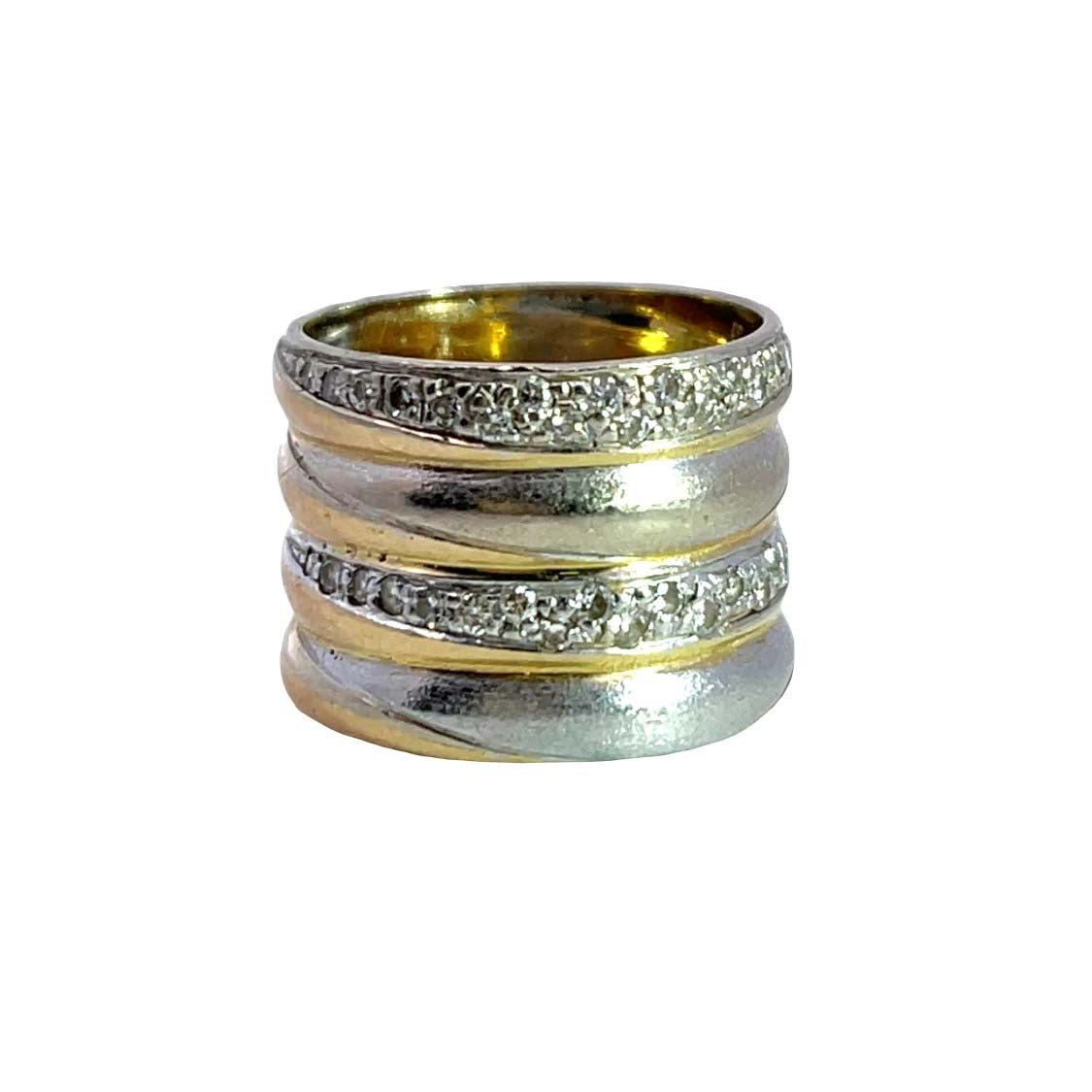Modern 14KY and White gold Yves Kamioner 'illusion' ring