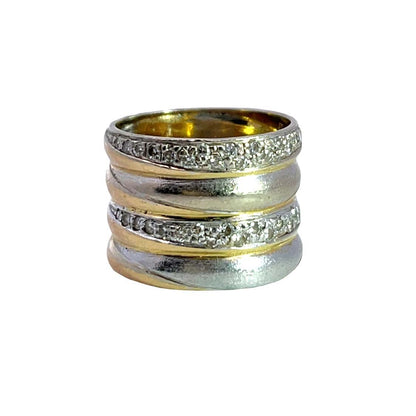 Modern 14KY and White gold Yves Kamioner 'illusion' ring