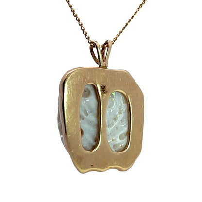 Modern 14KY gold and opal carved lady bug pendant