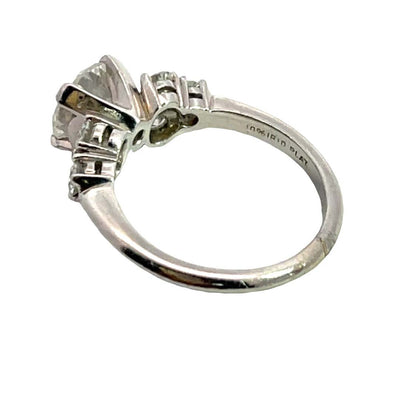 Modern platinum and natural diamond ring