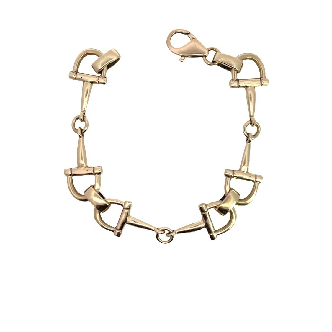 Modern 14KY gold snaffle-bit link bracelet
