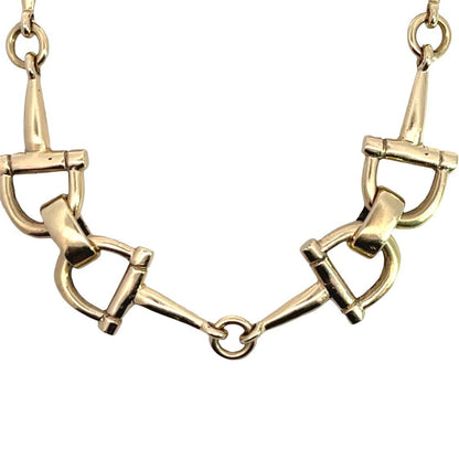 Modern 14KY gold snaffle-bit link bracelet