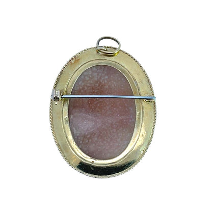Victorian 18KY gold Shell cameo '3 Graces' convertible pendant and brooch