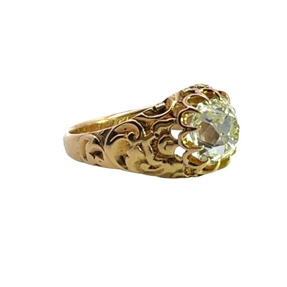 Napoleonic 18KY gold and natural diamond ring