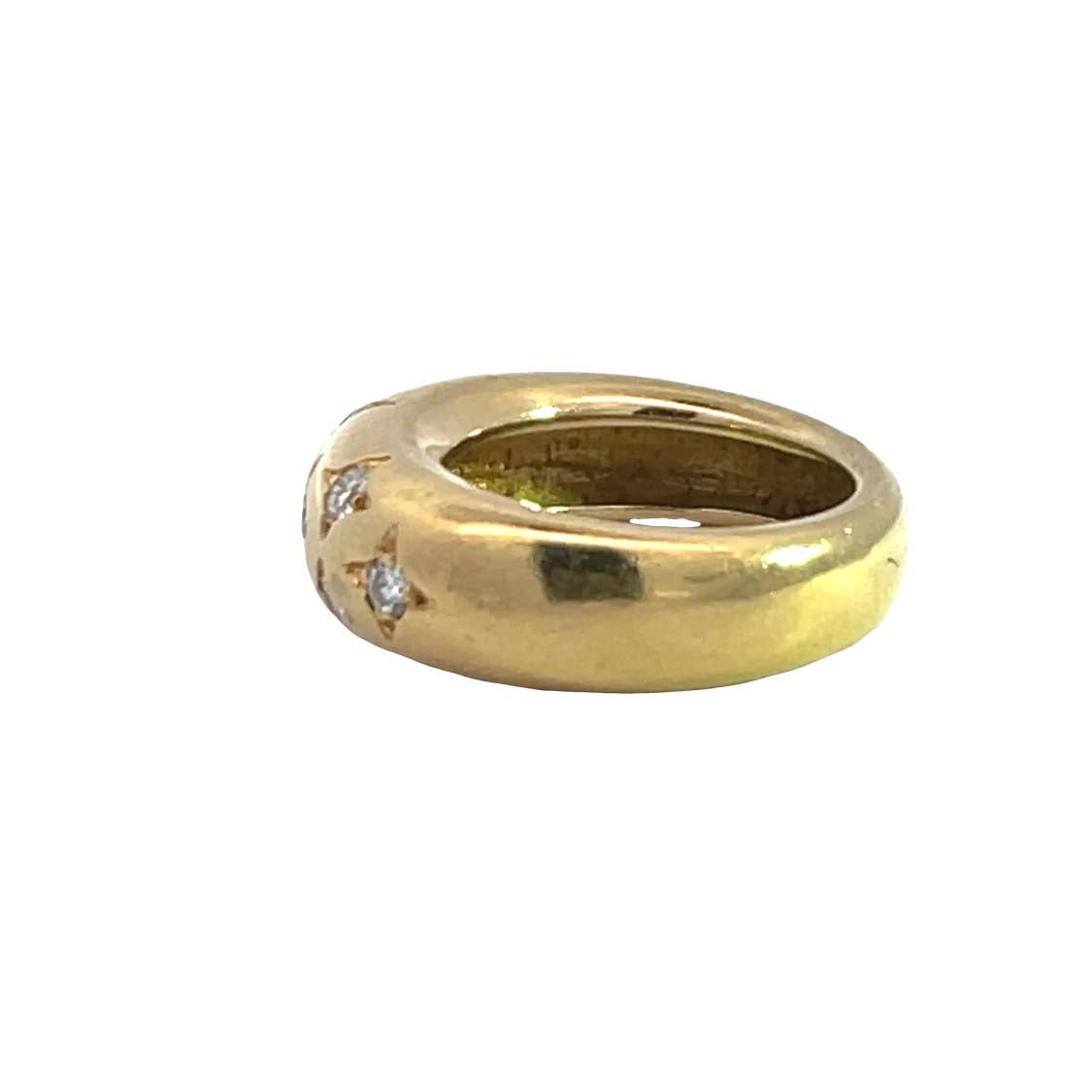 Modern 18KY gold and star set diamond Chaumet 'Boule' ring