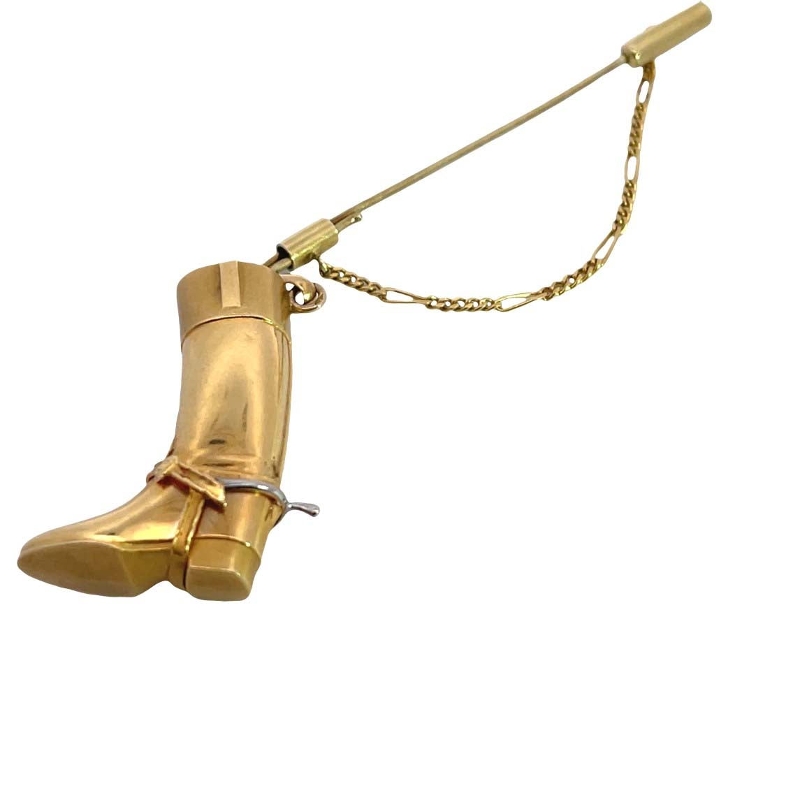 Modern 18KY gold dressage Boot Stock collar bar pin