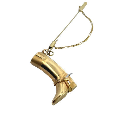 Modern 18KY gold dressage Boot Stock collar bar pin