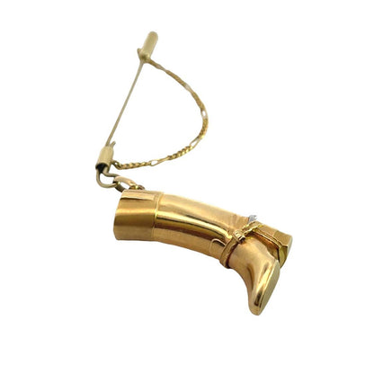 Modern 18KY gold dressage Boot Stock collar bar pin