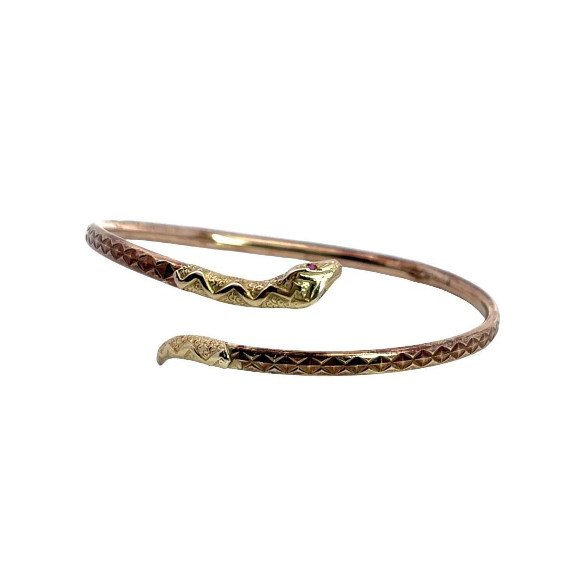 Victorian 10KY and Rose gold snake bracelet arm band