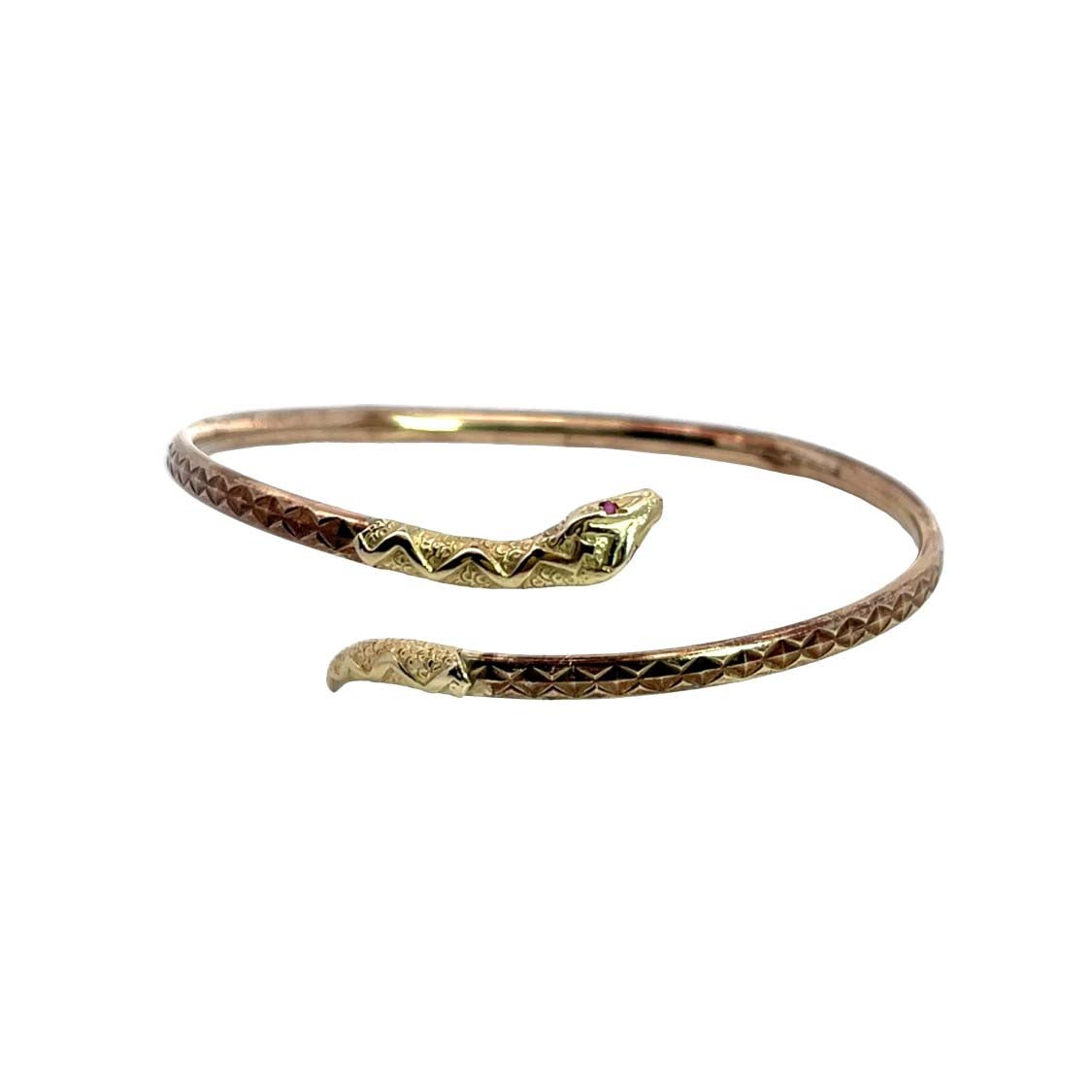 Victorian 10KY and Rose gold snake bracelet arm band