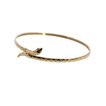 Victorian 14KY gold and garnet arm band style bracelet