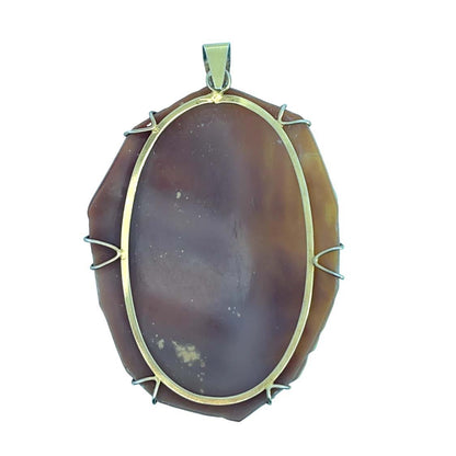 Victorian 10KY gold carved shell cameo of Trevi Fountain in Rome